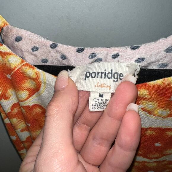 Anthropologie Porridge sleeveless Swing orange Flower Floral Tank Top Med - Picture 8 of 8